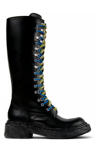 VAMONOS Bota alta de pell de color negre