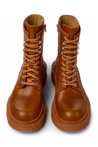Overhead view of VAMONOS Brown Leather Medium Boots