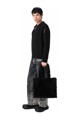 TAKKU Sac cabas texturé noir