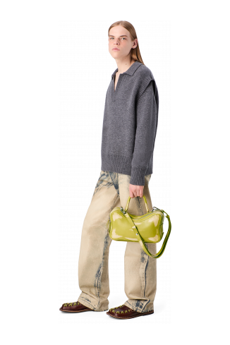 LUNSSI Sac en cuir vert