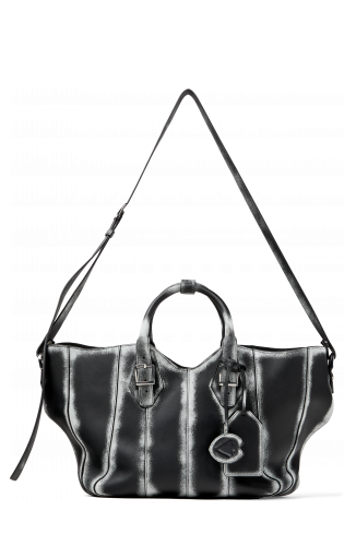 LAUKKU Bossa cabàs de pell en negre i gris clar