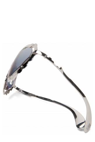 Close-up view of NOPEA  Sunglasses Silver Shiny NOPEA Metal Sunglasses