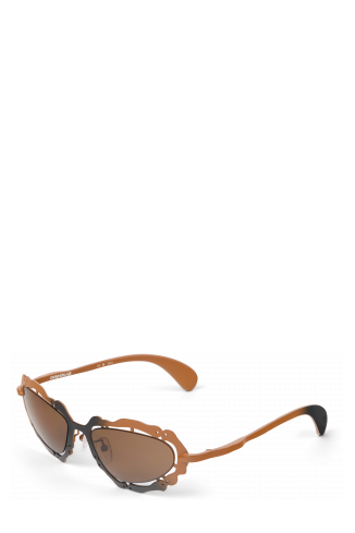 Front view of NOPEA Black-terracotta NOPEA Metal Sunglasses