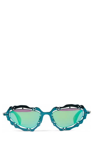 NOPEA Blauw-groene NOPEA metalen zonnebril