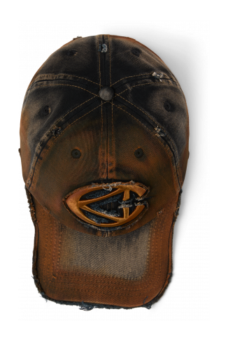 DISTORTED WASHED SPRAYED CAP BEŻOWY