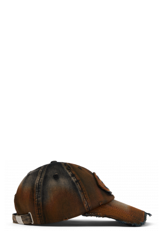 DISTORTED WASHED SPRAYED CAP BEŻOWY