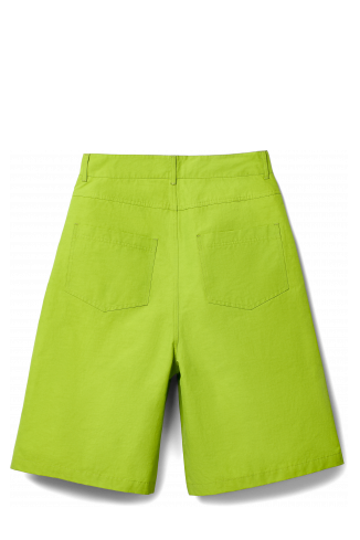Back view of Tech Shorts Green Cotton/Nylon Shorts