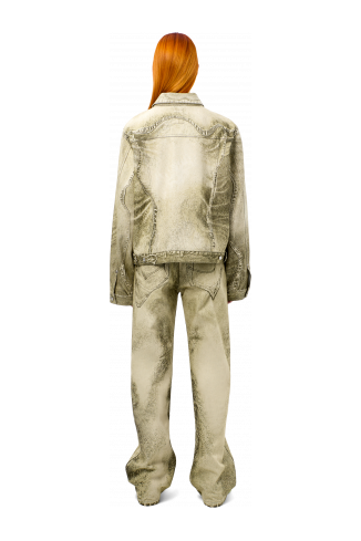 Denim Jacket  Zwart-groen denim jack