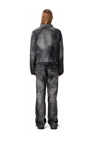 DISTORTED PRINT DENIM JACKET Black-gray Denim Jacket