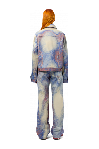 Denim Jacket  Blauw-beige-rode denim jack