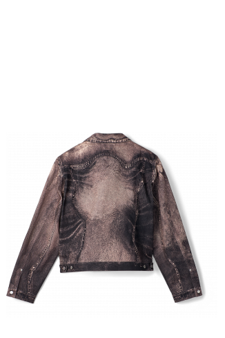 Back view of Denim Jacket Dusty Pink Denim Jacket