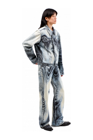 Denim Jacket Blauw-zwart spijkerjack