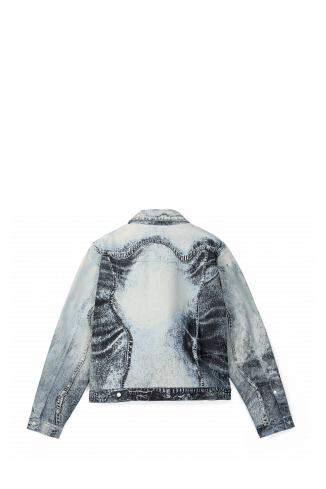 Back view of Denim Jacket Blue-Black Denim Jacket