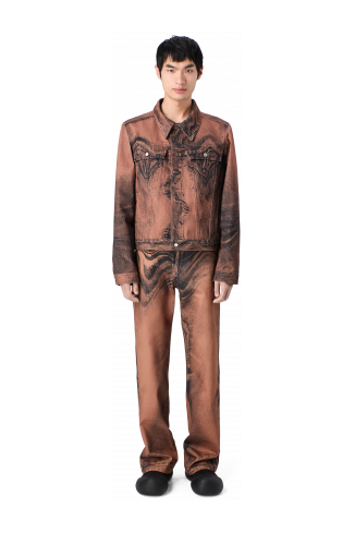 DISTORTED PRINT DENIM JACKET Brown-black Denim Jacket