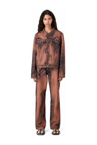 DISTORTED PRINT DENIM JACKET Brown-black Denim Jacket