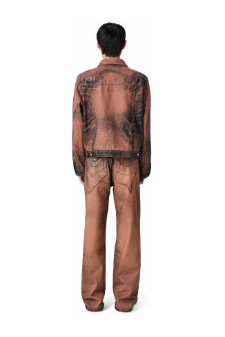 DISTORTED PRINT DENIM JACKET Brown-black Denim Jacket