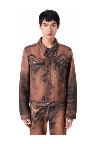 DISTORTED PRINT DENIM JACKET Brown-black Denim Jacket