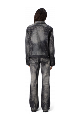 DISTORTED PRINT DENIM JEANS Black-gray Denim Jeans