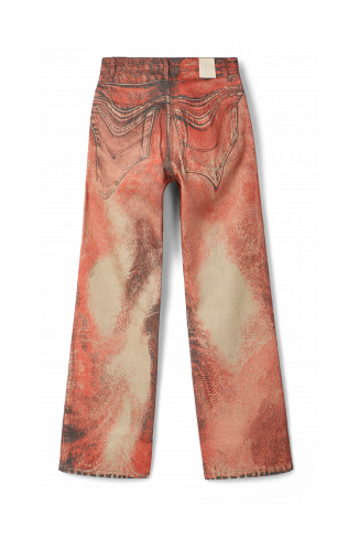 Back view of Denim Jeans Burnt Orange Denim Jeans