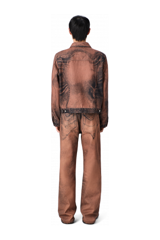 DISTORTED PRINT DENIM JEANS Brown-black Denim Jeans