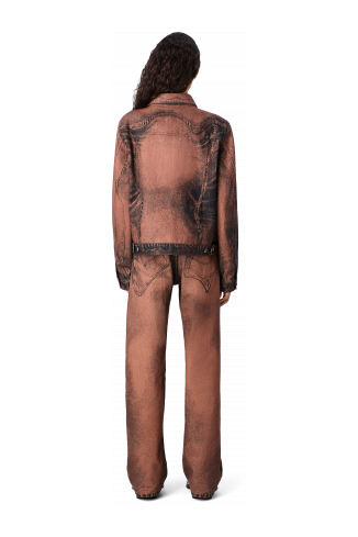DISTORTED PRINT DENIM JEANS Brown-black Denim Jeans