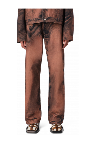 DISTORTED PRINT DENIM JEANS Brown-black Denim Jeans
