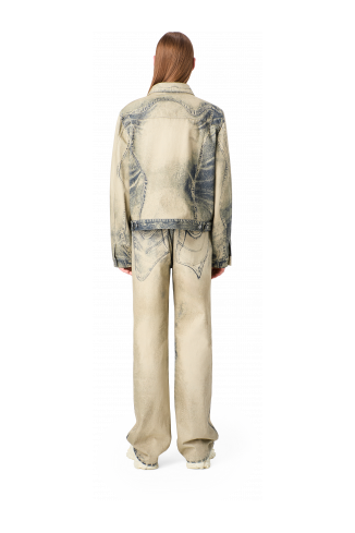 DISTORTED PRINT DENIM JEANS Sand-black Denim Jeans