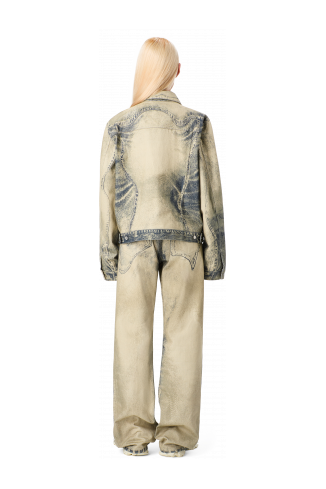 DISTORTED PRINT DENIM JEANS Sand-black Denim Jeans
