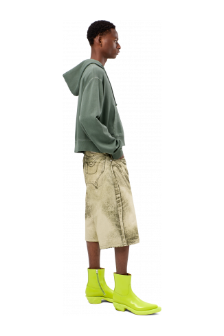 Denim Shorts Black-Green Denim Shorts