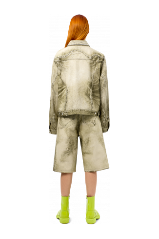 Denim Shorts Zwart-groen denim short