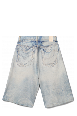 Back view of Denim Shorts Blue Denim Shorts