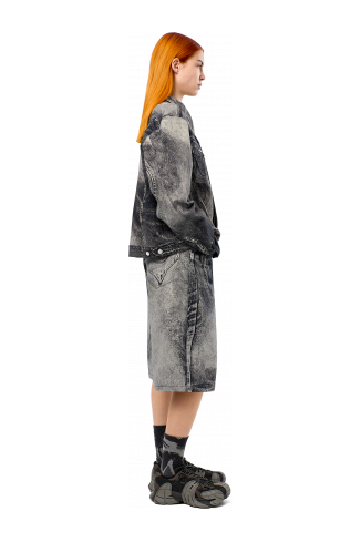 Denim Shorts Zwart-grijs denim short