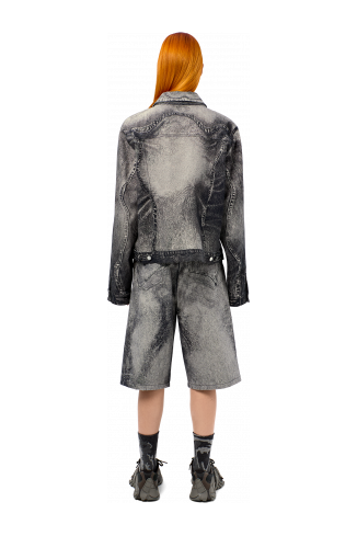 Denim Shorts Zwart-grijs denim short