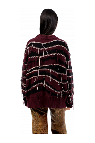 Melange Knit Sweater Bruine biologische katoenen gebreide trui