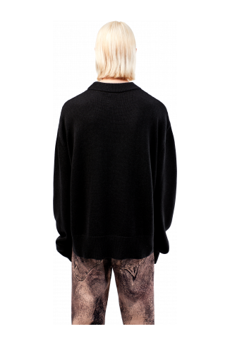 Melange Knit Sweater Black Melange Knit Sweater