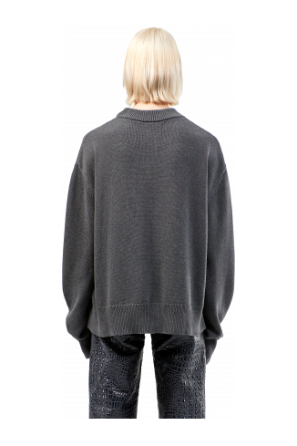 Melange Knit Sweater Gray Melange Knit Sweater