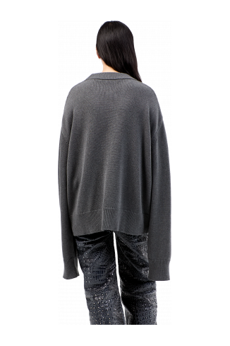 Melange Knit Sweater Gemêleerde grijze gebreide trui