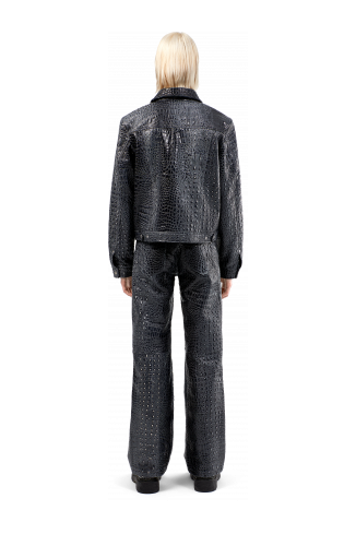 Leather Pants Dark Gray Leather Trousers