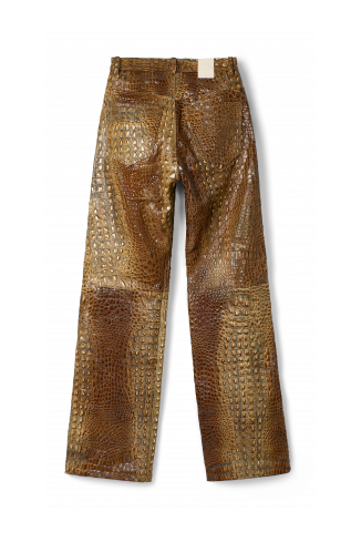 Back view of Leather Pants Brown Leather Trousers