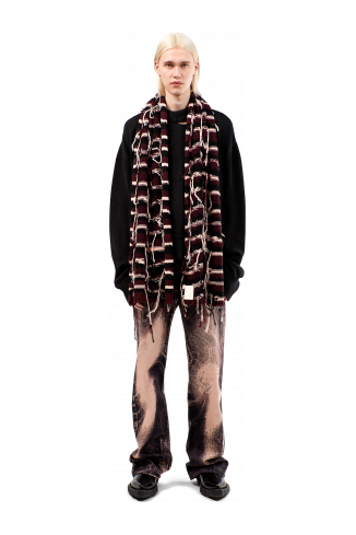 Knit Scarf Brown Intarsia Knit Scarf
