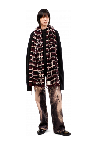 Knit Scarf Bruine intarsiagebreide sjaal
