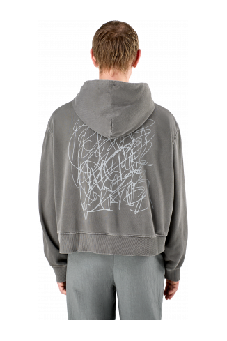 Hoodie Faded Black Mineral Dye Boxy Hoodie