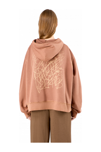 Hoodie Vervaagd terracotta mineral-dye boxy hoodie