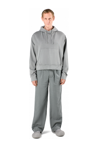 Hoodie Gray Mineral Dye Boxy Hoodie