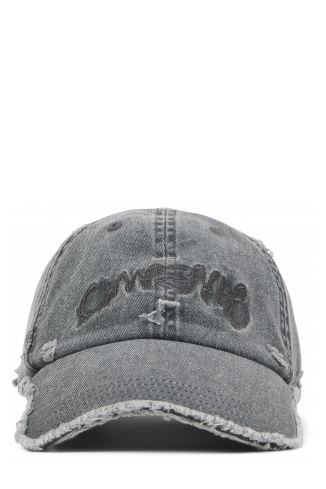 Front view of DISTORTED WASHED CAP Faded Black Distorted Washed Cap