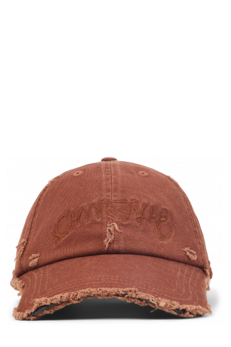 Front view of DISTORTED WASHED CAP Faded Terracotta Distorted Washed Cap