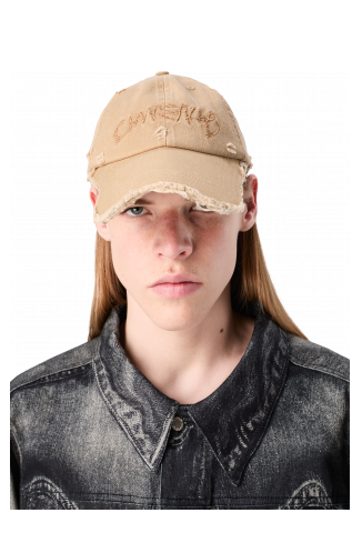 DISTORTED WASHED CAP Faded beige distorted washed cap