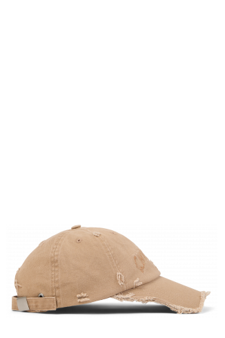 DISTORTED WASHED CAP Beige pet, vervaagd en distorted