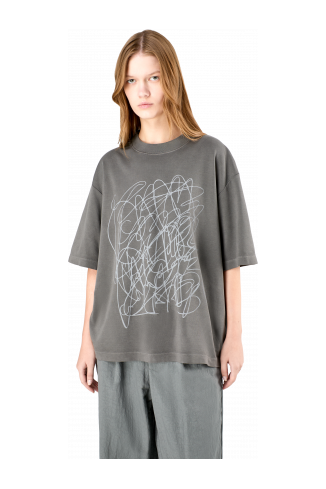 T-Shirt Vervaagd zwart mineraal geverfd boxy T-shirt