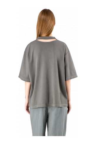 T-Shirt Vervaagd zwart mineraal geverfd boxy T-shirt